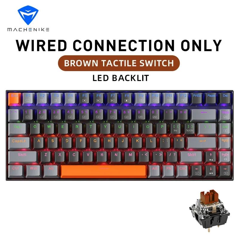 Machenike K500A - B84 Mechanical Keyboard 75% TKL Hot - Swappable Wired Gaming Keyboard 6 - Color Backlit 84 Keys For PC Gamers Laptop - PickXee