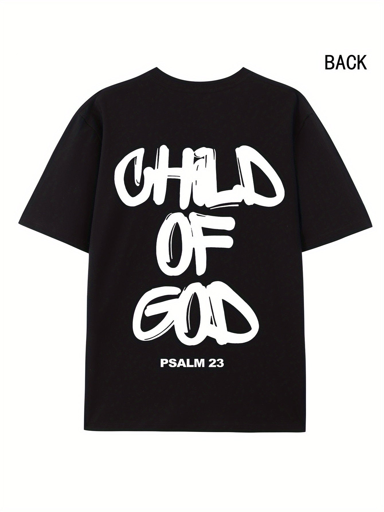 PSALM 23 Printed T-shirt, Men's T-shirt, Summer Casual Short Sleeved T-shirt