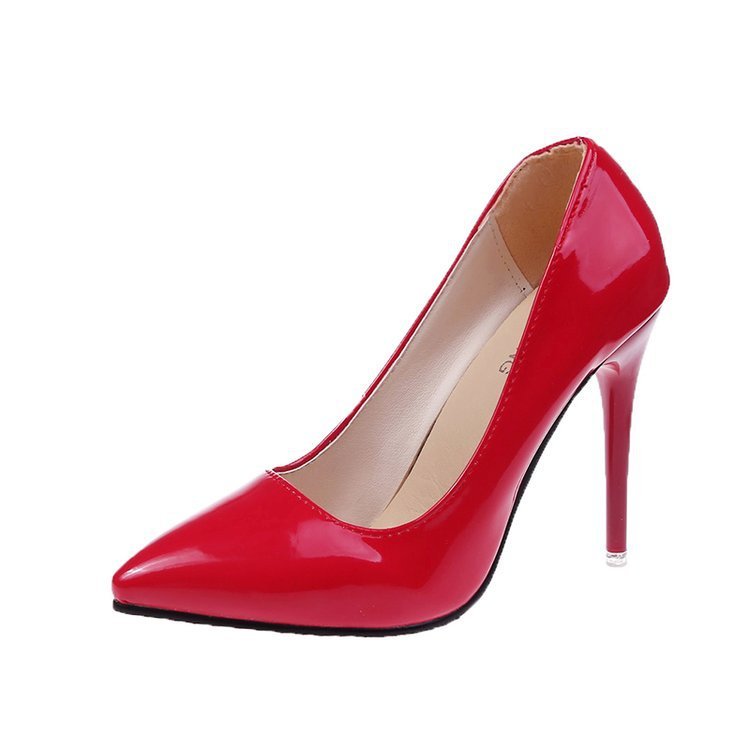 Office Thin Heel High Heels Women's Shoes Pointed Toe Patent Leather Wedding Shoes Women's