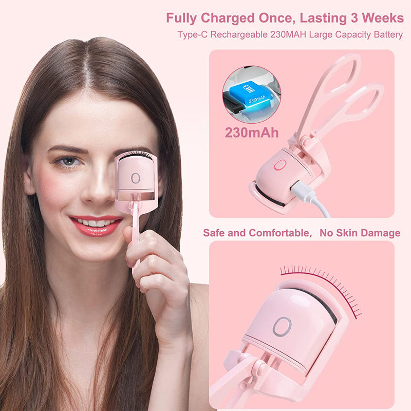 Rechargeable Heated Eyelash Curler for Long-Lasting Lift