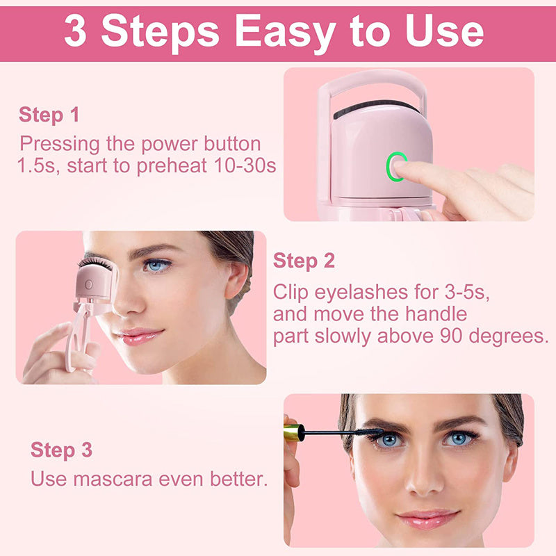 Rechargeable Heated Eyelash Curler for Long-Lasting Lift