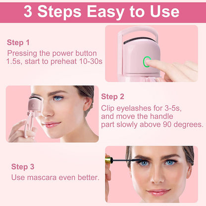 Rechargeable Heated Eyelash Curler for Long-Lasting Lift