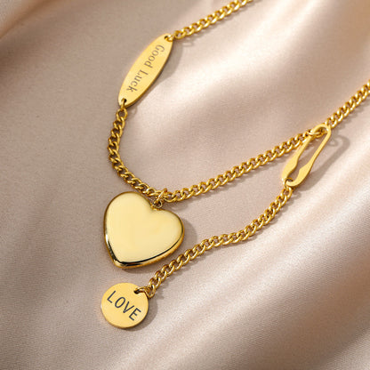 Fashion Jewelry Multilayer Heart Pendant Necklaces for Women