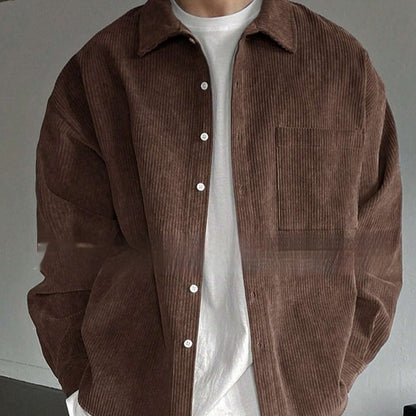 Men's Corduroy Long-sleeved Casual Shirt