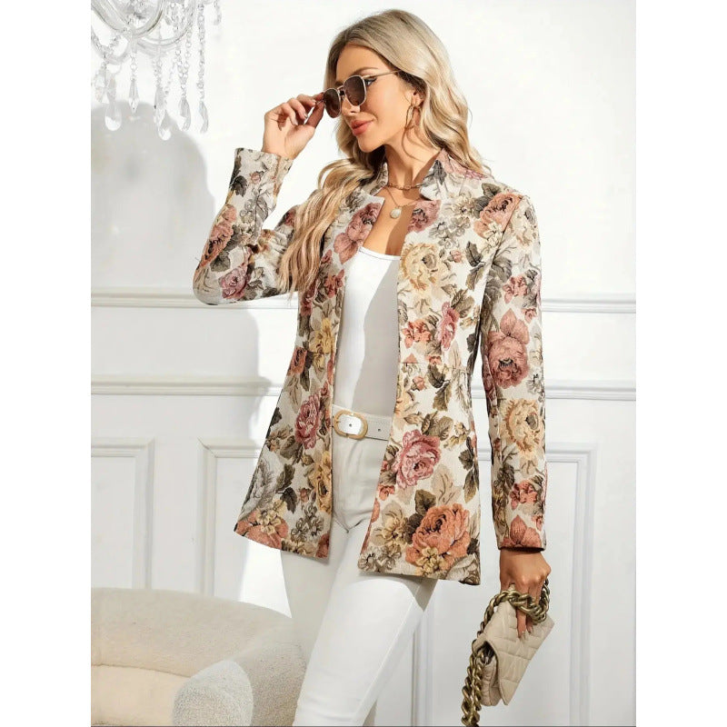 Fashionable Suit Women's Casual Printed Jacket