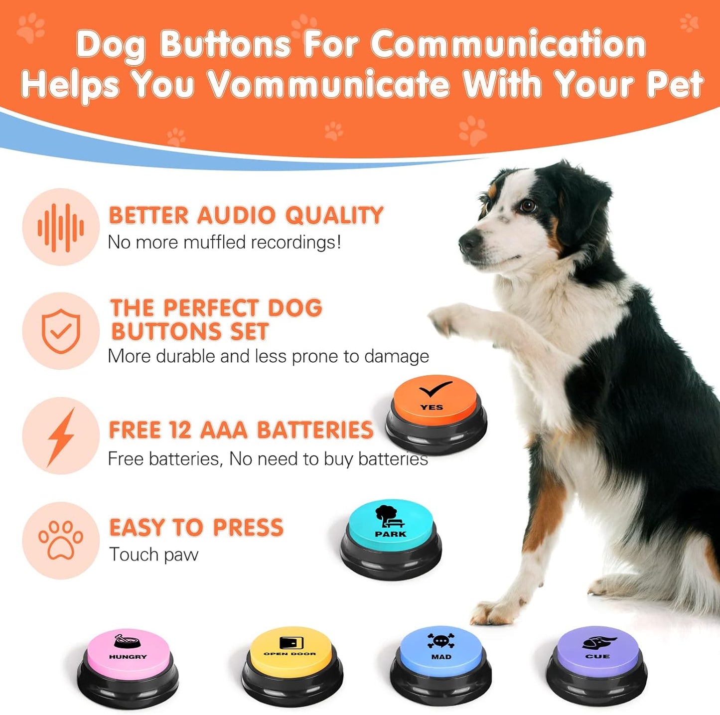 Dog Buttons for Communication, Talking Buttons for Dogs