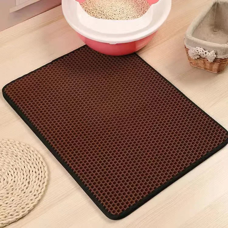 Waterproof Double-Layer Cat Litter Mat – Non-Slip & Washable