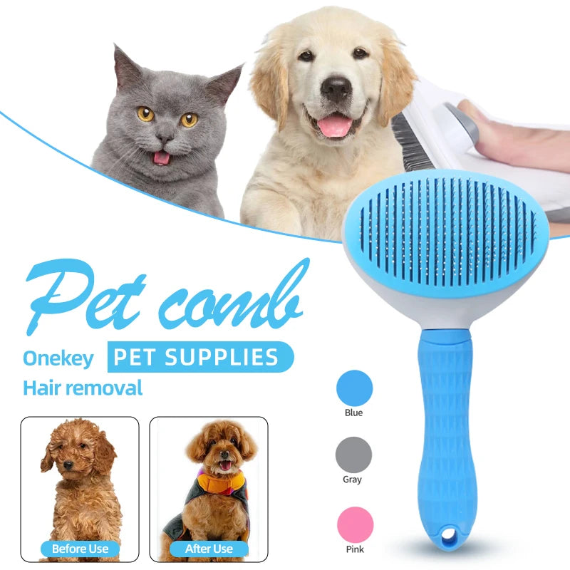 Automatic Hair Removal Pet Comb with Adjustable Needles