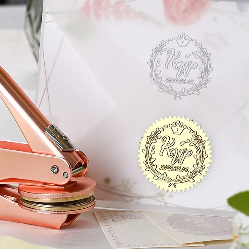 Embosser Stamp LOGO Customized Wedding Library Book Private Seals