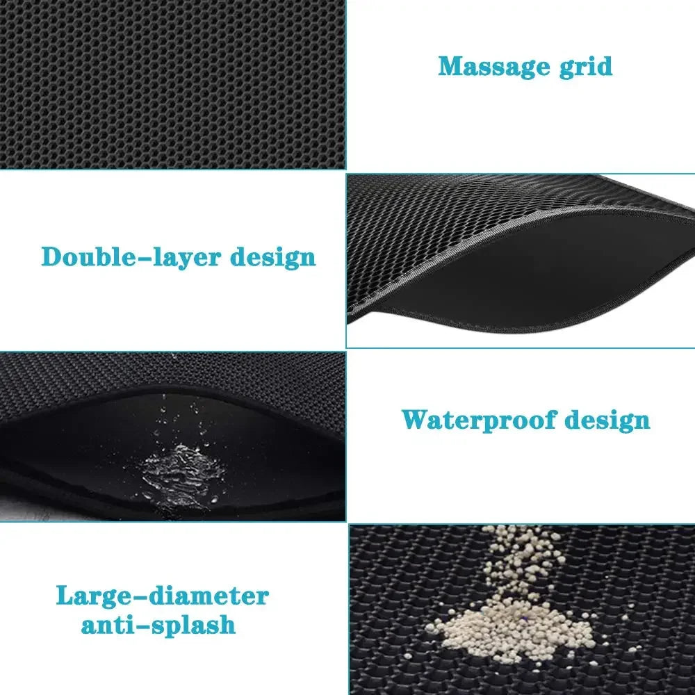 Waterproof Double-Layer Cat Litter Mat – Non-Slip & Washable