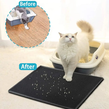 Waterproof Double-Layer Cat Litter Mat – Non-Slip & Washable