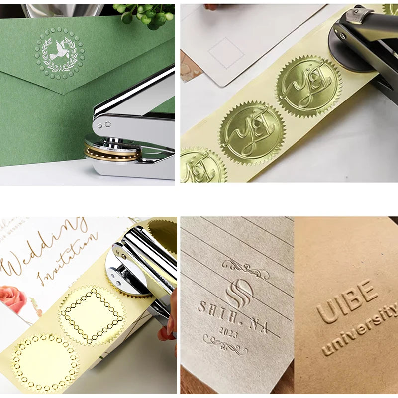 Embosser Stamp LOGO Customized Wedding Library Book Private Seals