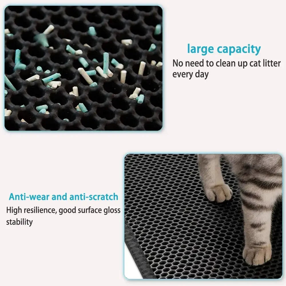 Waterproof Double-Layer Cat Litter Mat – Non-Slip & Washable