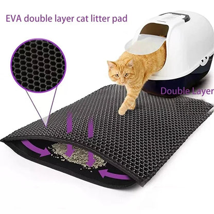 Waterproof Double-Layer Cat Litter Mat – Non-Slip & Washable