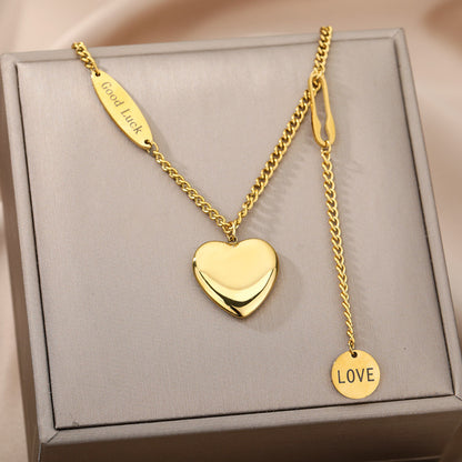 Fashion Jewelry Multilayer Heart Pendant Necklaces for Women