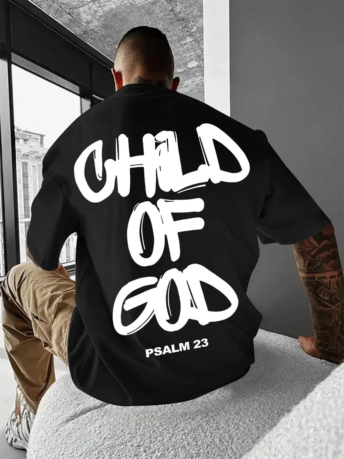 PSALM 23 Printed T-shirt, Men's T-shirt, Summer Casual Short Sleeved T-shirt