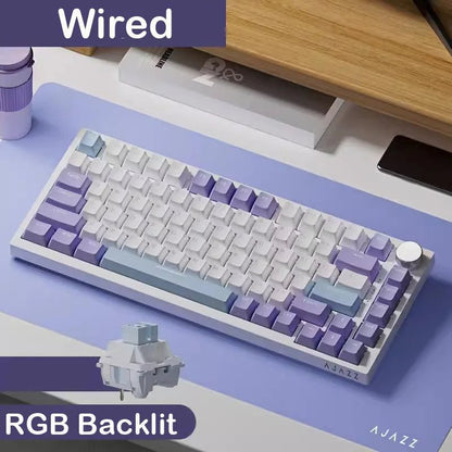 AJAZZ AK820/AK820Pro Mechanical Keyboard TFT Screen Multifunctional Knob Gaming Keyboard Wired/2.4GHz/BT Connect PC Keyboard - PickXee