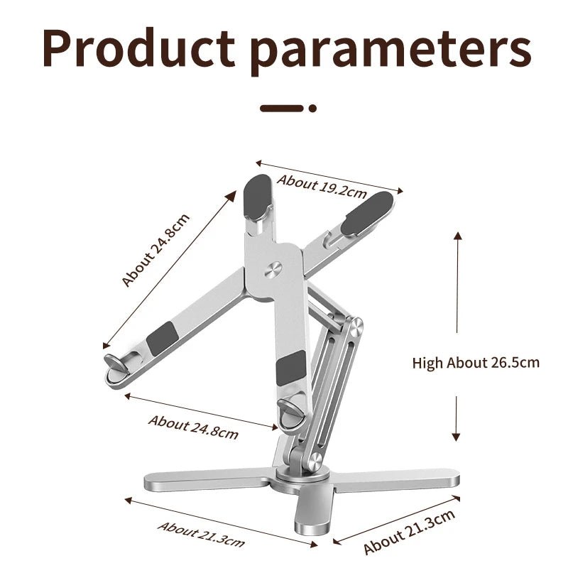 Foldable Laptop Stand 360°Rotation Notebook Table Aluminum Alloy Holder Portable Book Tablet Bracket with Heat Dissipation - PickXee