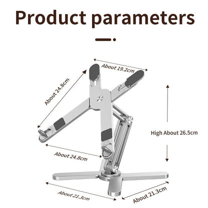 Foldable Laptop Stand 360°Rotation Notebook Table Aluminum Alloy Holder Portable Book Tablet Bracket with Heat Dissipation - PickXee