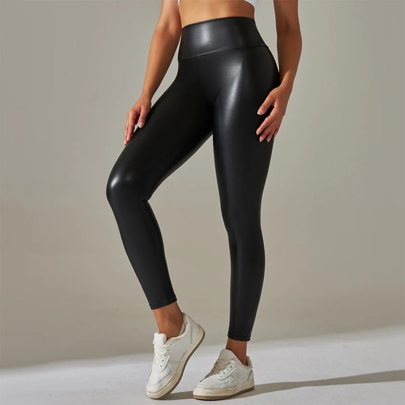High Waist PU Leather Leggings - PickXee