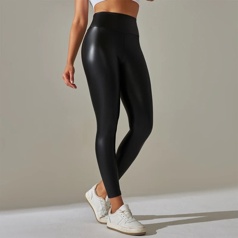 High Waist PU Leather Leggings - PickXee