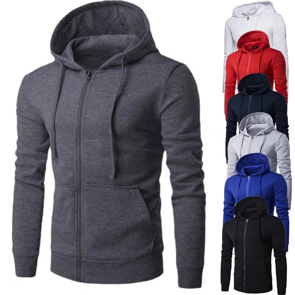 Men's Slim Fit Zip Hoodie - PickXee