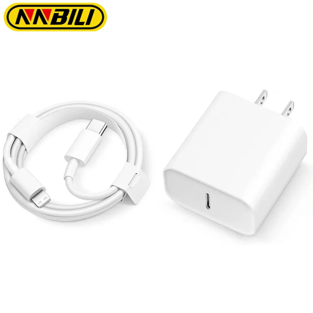 NNBILI PD 20W Fast Charger For iPhone 11 12 13 14 Pro Max XR X XS Max 8 Plus Phone Charger 3.3ft Cable Fast Charging Accessories - PickXee